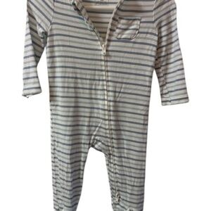 Little Me Blue and White Striped Footie